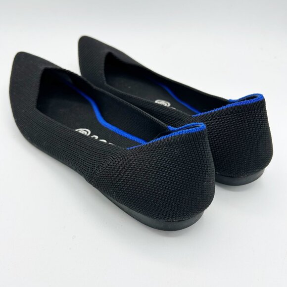 Rothy’s The Point Black Pointed Toe Flat Shoes Knit Size 9 Women's - Picture 4 of 5